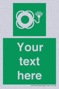 Custom sign safe condition Lifebuoy with light